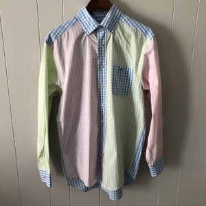 VINEYARD VINES Sz S Button Gingham Tucker Shirt